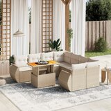 vidaXL 9-dijelni set vrtnih sofa s jastucima bež od poliratana | shoptok.hr
