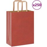  Papirnate vrećice 250 kom s ručkama crvene 21x11x28 cm | shoptok.hr