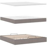  Otomanski okvir kreveta s madracima smeđesivi 200x200cm tkanine | shoptok.hr