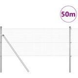 vidaXL varjena žičnata ograja s 13 stebri 0.4x50 m galvanizirano jeklo | Shoptok.si