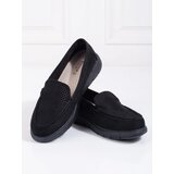 SHELOVET Black women&#039;s moccasins openwork cene