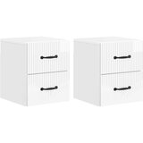  Noćni ormarić za montažu na zid 2 pcs Bijela visokog sjaja | shoptok.hr