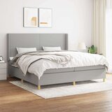  Box spring postelja z vzmetnico svetlo siva 200x200 cm blago, (20761076) Cene