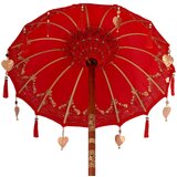  Suncobran s Postoljcem Crvena Smeđa 250 cm Pamuk drvo | shoptok.hr