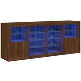  The Living Store Komoda z LED lučkami dimljen rjav hrast 163x37x67 cm - Komoda, (21448389) | Shoptok.si