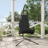 Maison Chic Vrtni gugalni stoli - Stol za vrt z blazino temno sivo oxford blago in jeklo JS276, (21878012) | Shoptok.si