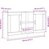  Kreveta Crni hrast 120 x 30,5 x 70 cm Konstruirano drvo | shoptok.hr