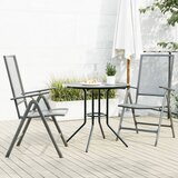  Set vrtnih naslonjača 3 kom antracit od čelika obloženog prahom | shoptok.hr
