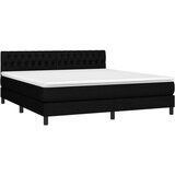  Box spring postelja z vzmetnico črna 180x200 cm blago, (20791665) | Shoptok.si