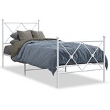  Metalni okvir kreveta uzglavlje i podnožje bijeli 75x190 cm | shoptok.hr