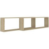  Kockaste zidne police 2 kom boja hrasta 100x15x30 cm od iverice | shoptok.hr