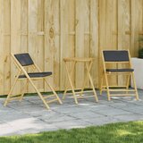 vidaXL 3-dijelni sklopivi bistro set s tamnosivim jastucima bambus | shoptok.hr