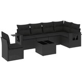 Maison Chic Seti vrtnega pohištva - Vrtna garnitura - Vrtni pohištvo set 7-delna z blazinami črn poli ratan, (21801498) | Shoptok.si