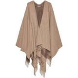 Hinnominate Puloverji Poncho In Maglieria Con Frange E Logo Jacquard Kostanjeva Cene