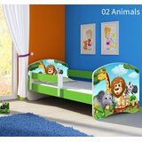  Otroška postelja ACMA z motivom, stransko zelena 180x80 cm 02 Animals | Shoptok.si