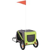 vidaXL prikolica za bicikl za ljubimce zeleno-siva tkanina i željezo | shoptok.hr