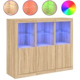 Komoda z LED lučkami 3 kosi sonoma hrast inženirski l | Shoptok.si