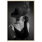  Slika - Black Elegance (1 Part) Vertical 80x120 U prirodnom drvenom okviru | shoptok.hr