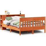 vidaXL Krevet s regalom za knjige bez madraca 160x200 cm od borovine | shoptok.hr