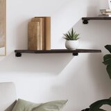  Zidna polica tamnosmeđa 60x40x2 cm od obrađene hrastovine | Eponuda.com