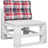 vidaXL Blazina za kavč iz palet rdeč karo vzorec 60x40x12 cm | Shoptok.si