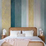  Foto tapeta - Striped pattern - abstract background in stripes in blue tones with gold pattern 200x140 Standard | shoptok.hr