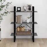 Ormarić za knjige s 3 razine sivi 80x30x105 cm masivna borovina | shoptok.hr