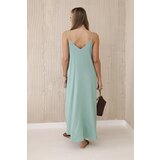 Kesi Włoski Muslin dress with straps dark mint | shoptok.hr