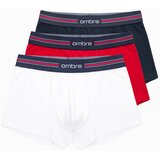 Ombre classic fit men's boxer shorts with striped elastic band - 3 pack mix OM-UNBO Cene