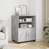Ormarić s kotačima boja betona 60x48x81cm od konstruiranog drva | shoptok.hr