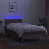  Krevet box spring s madracem LED smeđesivi 100x200 cm tkanina | shoptok.hr