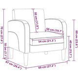 SOFA fotelja s naslonima za ruke tamnosiva 54 cm umjetna koža | shoptok.hr