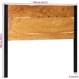 vidaXL Naglavna deska 120 cm trden akacijev les in železo | Shoptok.si