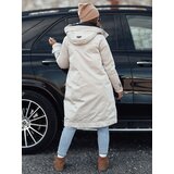 DStreet Kurtka damska przejściowa ELEGANTI długa z kapturem biało-szara | shoptok.hr