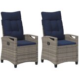  Vrtni Stol 2 pcs siva in mornarsko modra 56 x 60 x 112 cm, (5000285832) | Shoptok.si