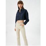 Koton Crop Shirt with Long Sleeves, Dropped Shoulders, Loose Fit. Cene