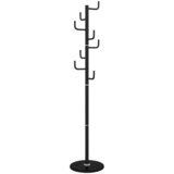  Stalak za kapute crni 183 cm od željeza obloženog prahom | shoptok.hr