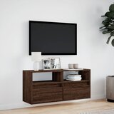 Zidni TV ormarić s LED svjetlima smeđa boja hrasta 100x31x45 cm | shoptok.hr