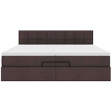 vidaXL Otomanski posteljni okvir z vzmetnico temno rjava 200x200 cm, (21670776) | Shoptok.si