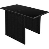 Poli 3-dijelni bistro set od poliratana s jastucima crni | shoptok.hr