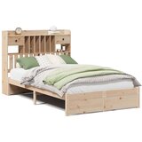 vidaXL Krevet s regalom za knjige bez madraca 135x190 cm od borovine | shoptok.hr
