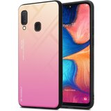 Cadorabo Ohišje, združljiv s Samsungom v rumeni - roza - dvobarvni zaščitni pokrov iz silikona TPU in hrbta iz kaljenega stekla, (20573835) | Shoptok.si