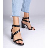 Gemre Black block heel sandals with a buckle Runaz | Shoptok.si