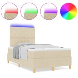  Krevet s podnicom i madracem &amp LED krem 120x200 cm tkanina | shoptok.hr