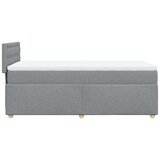 vidaXL Box spring postelja z vzmetnico svetlo siva 90x200 cm blago | Shoptok.si
