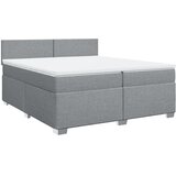  Krevet s oprugama i madracem svjetlosivi 200 x 200cm od tkanine | shoptok.hr