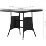  Vrtni stol crni 80 x 80 x 74 cm od poliratana | shoptok.hr