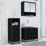  Set namještaja za kupaonicu 3 kom. Crni hrast 65 x 33 x 60 cm | shoptok.hr