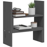  Stalak za monitor sivi (39 - 72) x 17 x 43 cm masivna borovina | shoptok.hr