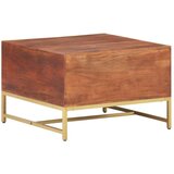  Klubska mizica medeno rjava 67x67x45 cm trden akacijev les | Shoptok.si